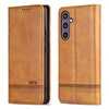 For Samsung Galaxy A36 5G AZNS Magnetic Calf Texture Flip Leather Phone Case(Light Brown)