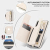 For Samsung Galaxy S20 Double Flap Zipper RFID Leather Phone Case with Short Lanyard(White)