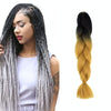 Fashion Color Gradient Individual Braid Wigs Chemical Fiber Big Braids, Length: 60cm(11 Black+Gold Yellow)