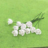 10 PCS 1:12 Mini Doll House Garden Bedroom Scene Decoration Roses(White)