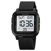 SKMEI 1894 Square Sports Waterproof Student Simple Multifunctional Luminous Watch(Black White Machine)
