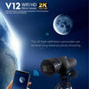 V12 2K WiFi HD Telescope Eyepiece Outdoor Portable Mirror Camera(White)