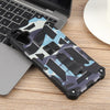 For Samsung Galaxy A06 4G Camouflage Armor Kickstand TPU Hybrid PC Magnetic Phone Case(Light Blue)