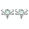 SCE1541 S925 Sterling Silver Plated Plated Opal Bee Stud Earrings