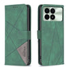 For Xiaomi Redmi K70 / K70 Pro Magnetic Buckle Rhombus Texture Leather Phone Case(Green)