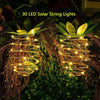30 LEDs Outdoor Iron Pineapple String Solar Lantern Telescopic Chandelier Modern Porch Light