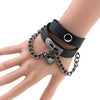 European and American Harajuku Punk Heart-shape Lock Leather Collar Choker Bracelet, Random Color Delivery