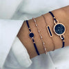 5-in-1 Personality Compass Hexagon Bracelet Diamond Heart Beaded Pendant Jewelry, Color: SKU4161