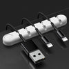 6 Holes Bear Silicone Desktop Data Cable Organizing And Fixing Device(White)