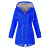 Women Waterproof Rain Jacket Hooded Raincoat, Size:XXL(Blue)