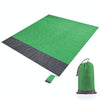 Polyester Waterproof Plaid Cloth Pocket Picnic Mat Outdoor Camping Beach Mat, Size: 2.1 x 2m(Green + Dark Gray)