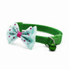 Adjustable Green Bow Bell Collar for Cats & Dogs (19-32cm)