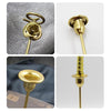 DH2304-01 Rose Carved Metal Candle Holder Bar Decoration Candlelight Dinner Candlesticks, Size: High Gold