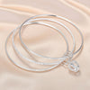 Women Closed Solid Three Rings Bracelet, Size: Z103 62mm