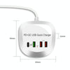 WLX-T3P 4 In 1 PD + QC Multi-function Smart Fast Charging USB Charger(UK Plug)