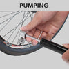 Manual Mini Portable Bicycle Aluminum Alloy Pump+ Glue-free Tire Patch + Fish-shaped Tire Lever (Black)