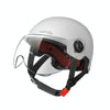BY-1292 Unisex Motorcycle Frosted Protective Short Mirror Half Helmet (White)