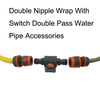3PCS Double Nipple Wrap With Switch Double Pass Standard Direct Connect With Valve Fast Connection(Black)