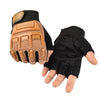 L Outdoor Riding Balance Wheel Skating Military Training Children Half-Finger Gloves(Sand Color)