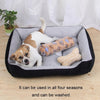 Cosy Bone Print Pet Bed XXS - Black Grey (45x30x15cm)