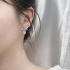 925 Silver Bow Earrings Simple Silver Needle Earrings(50 Points Mosan Diamond White Gold)