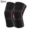 2pcs Nylon Sports Protective Gear Four-Way Stretch Knit Knee Pads, Size: M(Black Red)
