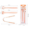 Tongue Cleaner Bad Breath Stainless Steel Cleaning Brush Tongue Scraper + Two-piece Set (Rose Gold)
