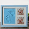 Baby Hand Foot Print Mold Maker Solid Wooden Photo Frame With Cover Fingerprint Mud Set(Pink)