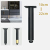 Metal Furniture Support Legs with Adjustment Pad, Height: 12cm(Matte Black)