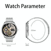 MT55 1.43 inch AMOLED HD Screen Ultra-thin Smart Call Health Watch, Leather Strap(Silver Brown)