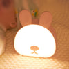 Cute Rabbit Night Light USB Charging Bedroom Bedside Sleeping Eye Protection Lamp(Pink)