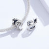 S925 Sterling Silver Relief Number Series 0-9 Beads DIY Bracelet Necklace Accessories, Style:6