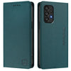 For Samsung Galaxy A33 5G RC01 Dual-Folded Magnetic Suction RFID Leather Phone Case(Dark Green)