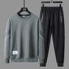 FLQS188 Spring and Autumn Round Collar Pullover Sweatshirt Set Men Casual Sports Clothes, Size: L(Grey)