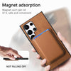 For Samsung Galaxy S25 Ultra 5G Retro Magsafe Card Bag PU Back Cover Phone Case(Brown)