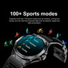 K62 1.43 Inch Waterproof Bluetooth Call Weather Music Smart Sports Watch, Color: Black Three-bead Steel