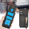 For Samsung Galaxy S24 5G Zipper Wallet Split MagSafe Leather Back Phone Case(Black)
