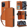 For iPhone 15 Pro Nine-card Slots Zipper Wallet Bag Leather Phone Case(Brown)
