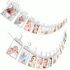 1St Baby 12 Months Birthday Pull Flag Photo Wall Slogan Banner Month Photo Clip Flower(Gold number)