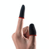 1 Pair Carbon Fiber Breathable Mobile Phone Game Touch Screen Finger Cover for Thumb / Index Finger (Black Red)