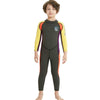 DIVE&SAIL WS-18816 Children Diving Suit One-piece Long-sleeved Swimsuit Sunscreen Hot Spring Surfing Suit, Size:M(Army Green Yellow Sleeves)