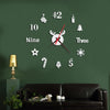 Acrylic 3D Wall Clock DIY Living Room Bedroom Wall Background Decoration(Silver)