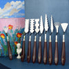 Oil Painting Knife Graffiti Toning Wooden Scraper Student Art Painting Tool, Style: E9