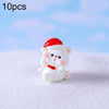 10pcs Christmas Cute Micro Landscape DIY Decorations Snowy Desktop Ornament, Style: No.5 Sitting Bear