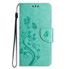 For Samsung Galaxy A56 5G Butterfly Flower Pattern Flip Leather Phone Case(Green)