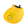 USB Rechargeable Fan Hat Summer Sunshade Large Brim Empty Top Sun Hat(Fluorescent Yellow)