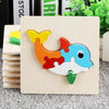 5 PCS Wooden Cartoon Animal Puzzle Early Education Small Jigsaw Puzzle Building Block Toy For Children(Dolphin)