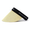 Straw Empty Top Peaked Cap For Ladies, Size: M (56-58cm)(Beige+Black)