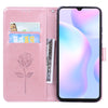 For Xiaomi Redmi 9A Rose Embossed Horizontal Flip PU Leather Case with Holder & Card Slots & Wallet(Rose Gold)