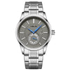 HELEI H9009B-G Night Light Waterproof Men Quartz Watch(Silver Gray)